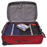 Traveler's Choice Conventional II Expandable Rugged Rollaboard Luggage, Red, Checked-Medium 25-Inch