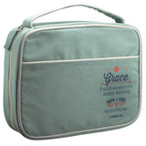 Retro Blessings "Grace" Washed Cadet Blue Canvas Bible / Book Cover (Large)