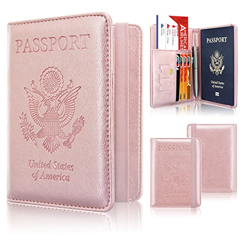 Passport Holder Cover, ACdream Travel Leather RFID Blocking Case Wallet for Passport with Elastic