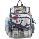 Eastsport Clear Top Loader Backpack, Navy with Purple Brushstroke