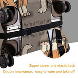 Travel Luggage Cover，Puppies Chihuahua And Pug On Beige Background，Washable Elastic Durable , With Concealed Zipper Suitcase Protector Fits For 29-32 Inch -XL.