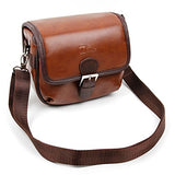 DURAGADGET Small Brown PU Leather Satchel Carry Bag - Compatible with The Loewe Klang M1