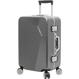 Andiamo Elegante Aluminum Frame 20" Carry On Zipperless Luggage With Spinner Wheels (20In, Black