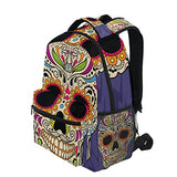 Backpack Travel Paisley Skull School Bookbags Shoulder Laptop Daypack College Bag for Womens Mens