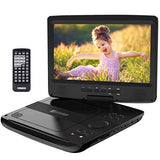 HD JUNTUNKOR 12.5" Portable DVD Player with 5 Hrs Rechargeable Battery, Unique Design for Dual Use Purpose, 10.1" HD Swivel Screen, Car Headrest Case, Remote Control, Car Charger, USB/SD Card Reader