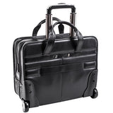 Professional Laptop Briefcase, Leather, Mid-Size, Black - Greenwich | McKlein - 87845