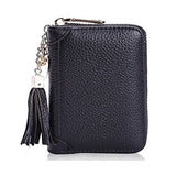 BOBILIKE Genuine Leather Credit Card Holder Case Zip Around Wallet Purse for Women,20 Card Slots
