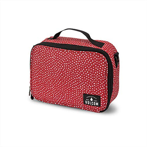 Volcom Junior's Women's Brown Bag Lunch Box Tote, dot, One Size Fits All