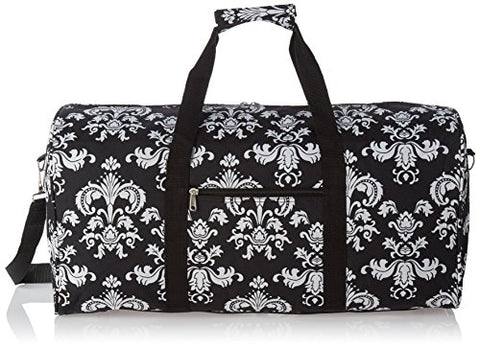 World Traveler 22" Duffle Bag, Black White Damask II