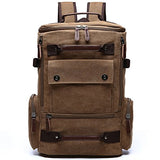 Berchirly Vintage Canvas Backpack Laptop Rucksack Weekend Hiking Daypack Coffee