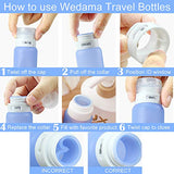 Travel Bottles , Wedama Leakproof Silicone Travel Containers with 5 Pcs TSA Approved Squeezable 3/1.25oz Travel Bottles & Accessories for Cosmetic Shampoo Conditioner Lotion Soap Liquids Toiletries