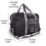 Foldable Duffle Gym Bag Travel Carry On Folding Soft Polyester with Adjustable Shoulder Hand Straps