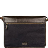 Scully Cambria Messenger Workbag (Brown Leather & Midnight Navy Canvas)