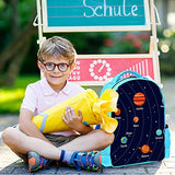 LORVIES Educational Solar System Orbits and Planets Backpack Kids School Book Bags for Elementary Primary Schooler for Boys