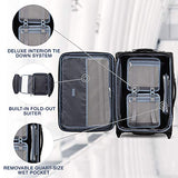 Travelpro Luggage Platinum Elite 22" Carry-on Expandable Rollaboard w/USB Port, Shadow Black