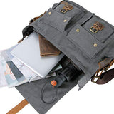 Lifewit 15.6"-17.3" Men's Messenger Bag Vintage Canvas Leather Military Shoulder Laptop Bags