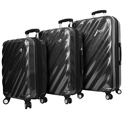 Mia Toro Italy Onda Fusion Hardside Spinner Luggage 3pc Set, Black