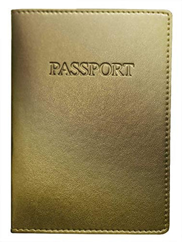 Fiorentina Ltd. Gold Metallic Leather Passport Cover, Handmade in Italy