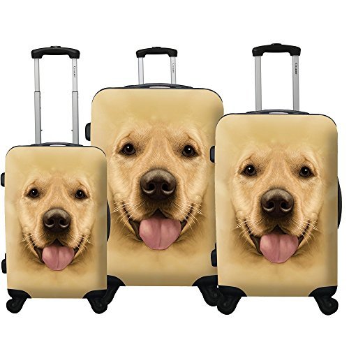 Chariot Dog 3-Piece Expandable Hardside Lightweight Spinner Luggage Set, Labrador