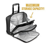 Solo New York Bryant Rolling Laptop Bag. Travel-friendly Rolling Briefcase for Women and Men. Fits up to 17.3 inch laptop. Amazon Exclusive Color Black/Grey