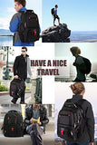 Travel Laptop Backpack,17.3 Tsa Durable College School Computer Bag W/ Usb Charging