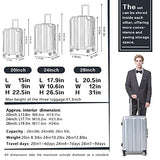 Coolife Luggage Aluminium Frame Suitcase with TSA Lock 100% PC (M(24in), Blue)