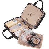 NISHEL Large Hanging Travel Toiletry Bag, Portable Makeup Organizer, Water Resistant Cosmetic Holder for Brushes Set, Full-Sized Shampoo, Conditioner, Accessories, Black