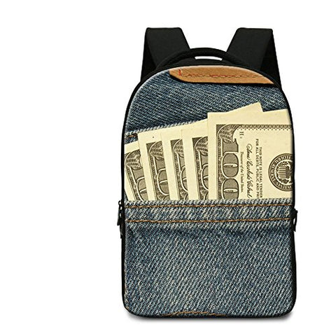 Crazytravel Kids Men Women Big Capacity School Jeans Laptop Backpack Book Bag Outdoor