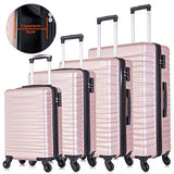 Apelila 4 Piece TSA Hardshell Luggage Sets,Expandable Travel Suitcase,Carry On Luggage with Spinner Wheels Free Cover&Hanger Inside (Rose Gold)