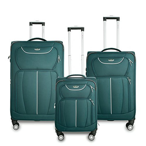 Gabbiano Avon 3 Piece Softside Spinner Luggage Set (Ocean Green)
