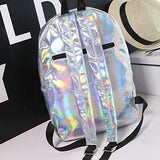 Tinksky Girl'S Sliver Holographic Laser Pu Leather School Backpack Travel Casual Daypack