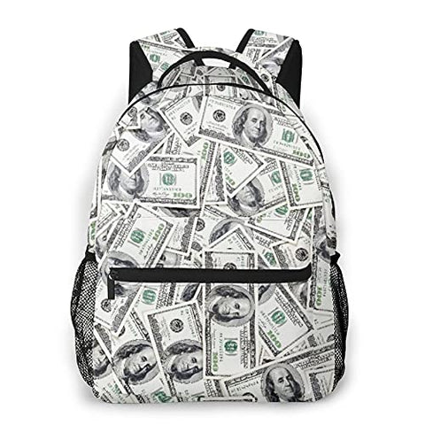 Multi leisure backpack,Funny Bill Dollars Hundred Money United State, travel sports School bag for adult youth College Students