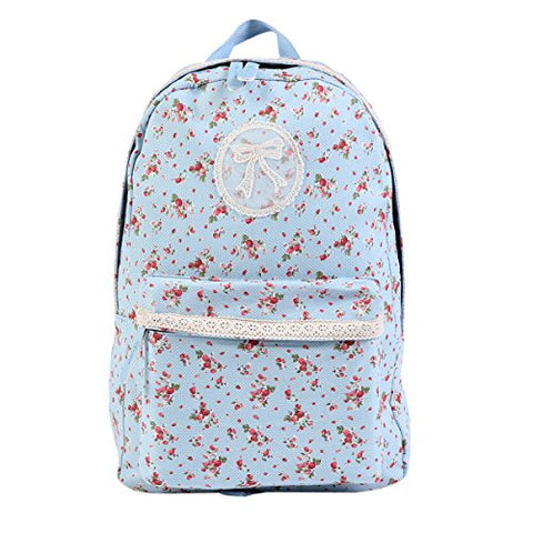 Damara Womens Large Floral Print Backpack,Blue