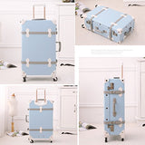 Unitravel Vintage Suitcase Hard Shell Rolling Carry On Luggage Trolley Retro Trunk