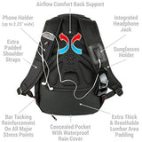 RIDGETEK Outoor Daypack Backpack for Men & Women with Padded Airflow Technology, Rain Cover, Laptop