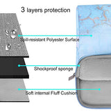 MOSISO Laptop Shoulder Bag Compatible with MacBook Pro/Air 13 inch, 13-13.3 inch Notebook Computer, Polyester Watercolor Marble Carrying Briefcase Sleeve, Turquoise