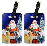 Caroline's Treasures 7232BT Santa Claus with Great Dane Luggage Tags Pair of 2, Large, multicolor