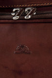 Tony Perotti Italian Cow Napoli Laptop Zip-Around Double Compartment Leather Briefcase, Brown