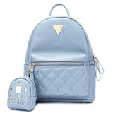 Cute Small Backpack Mini Purse Casual Waterproof Daypacks Leather For Teen Girls And Women (Blue)
