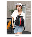 X-Happy Retro Student Faux Leather Schoolbag Shoulder Bag Travel Backpack (White-Red)