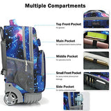 Tilami Rolling Backpack 19 inch Wheeled LAPTOP Boys Girls Travel School Student Trip, unicorn