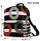 Colourlife Circles Stripes Stylish Casual Shoulder Backpacks Laptop School Bags Travel Multipurpose