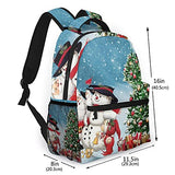 Multi leisure backpack,Christmas Snowman Santa Claus Winter Xmas Tre, travel sports School bag for adult youth College Students