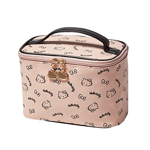 Large Makeup Bag with Handle Travel Cube Cosmetic Bags Brush Holder Zipper  Pouch Case Organizer for Women