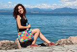 Vw Collection By Brisa Vw Bus Neoprene Messenger Bag - Multicolor