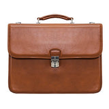 Double Compartment Laptop Briefcase, Leather, 15.4" in, Brown - Ashburn | Mcklein