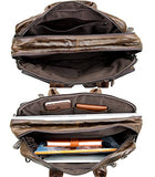 Berchirly Multifunction Genuine Leather Messenger Bag Rucksack Daypack Case