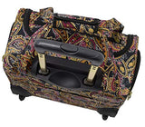 London Fog Cranford 15" Under The Seat Bag, Black Gold Plum Paisley