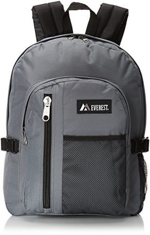 Everest Backpack With Front Mesh Pocket, Dark Gray, One Size
