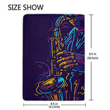Saxophone Solo Performance Blocking Print Passport Holder Cover Case Travel Luggage Passport Wallet Card Holder Made With Leather For Men Women Kids Family